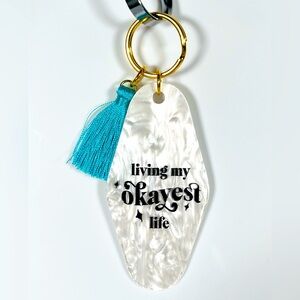 Hotel Keychain with Blue Tassel
